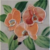   Orquideas Naranja Placa Decor 20 x 20 20x20
